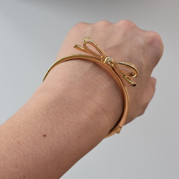 kate spade Jewelry - ♠️KATE SPADE Golden Sparkle Bow Bangle Bracelet
